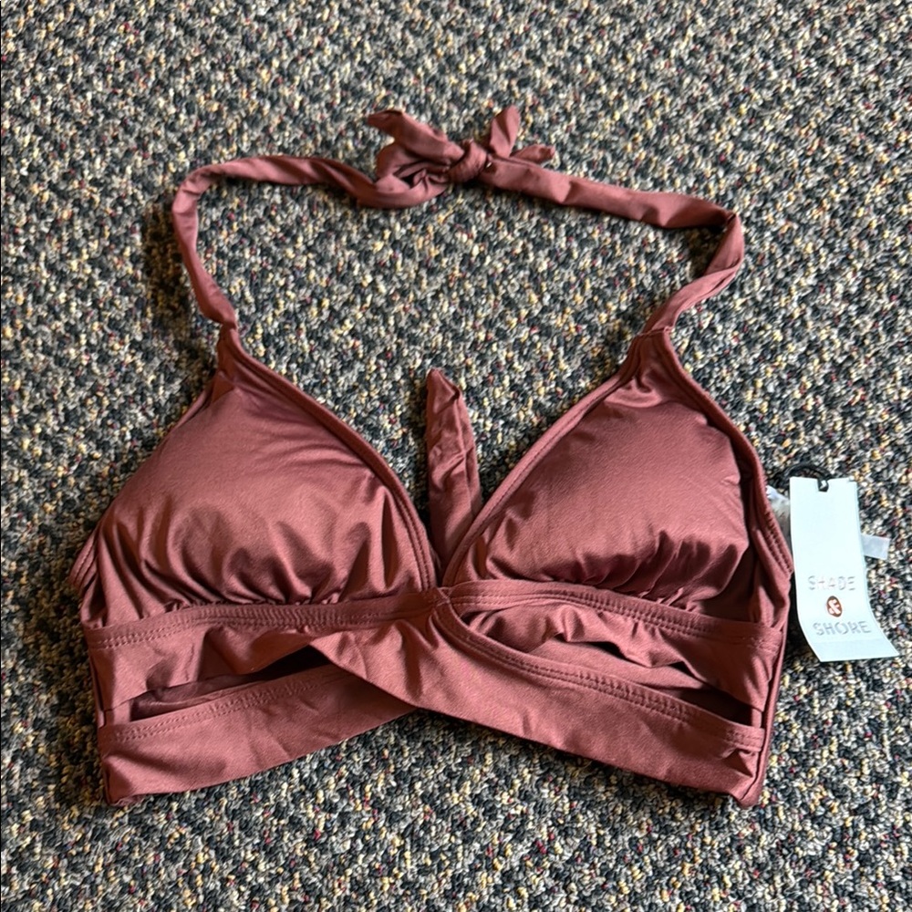 Shade & Shore Brown Ruched Bralette